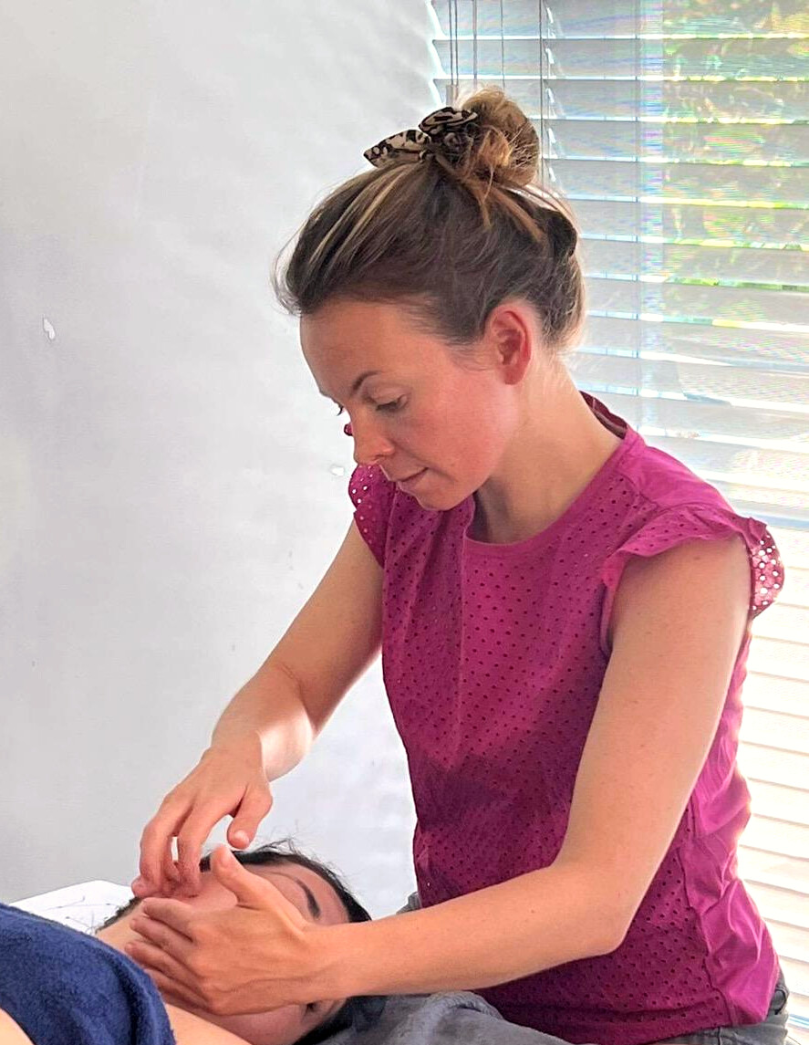 Kobido facial massage in progress